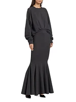 Jersey Fishtail Maxi Skirt