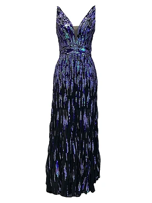 Samira Fit-&-Flare Sequin Gown