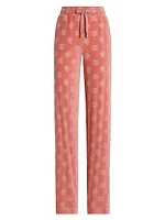 Velvet Logo Straight-Leg Pants