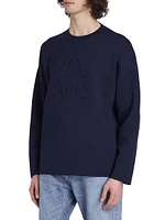 Debossed Anagram Wool Sweater