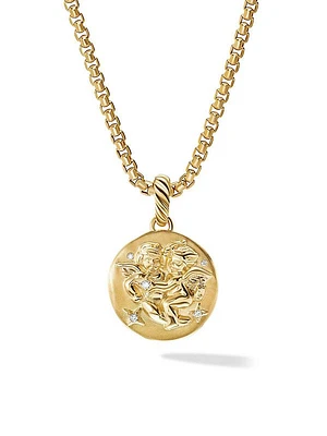 Zodiac Amulet in 18K Yellow Gold with Diamonds
