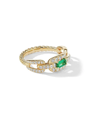 Stax Chain Link Stone Ring 18K Yellow Gold