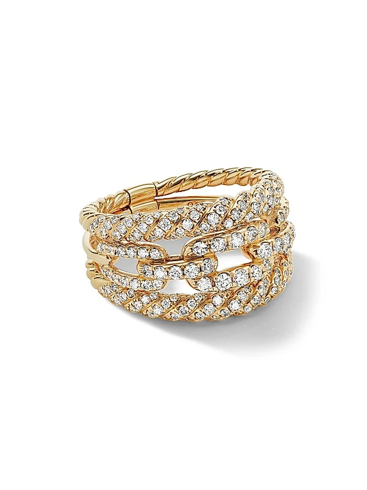 Stax Three Row Ring in 18K Yellow Gold