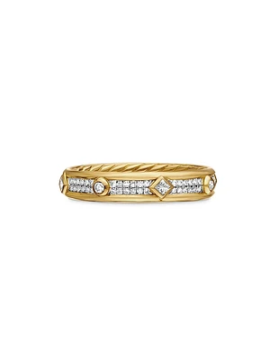 Modern Renaissance Ring 18K Yellow Gold With Full Pavé Diamonds