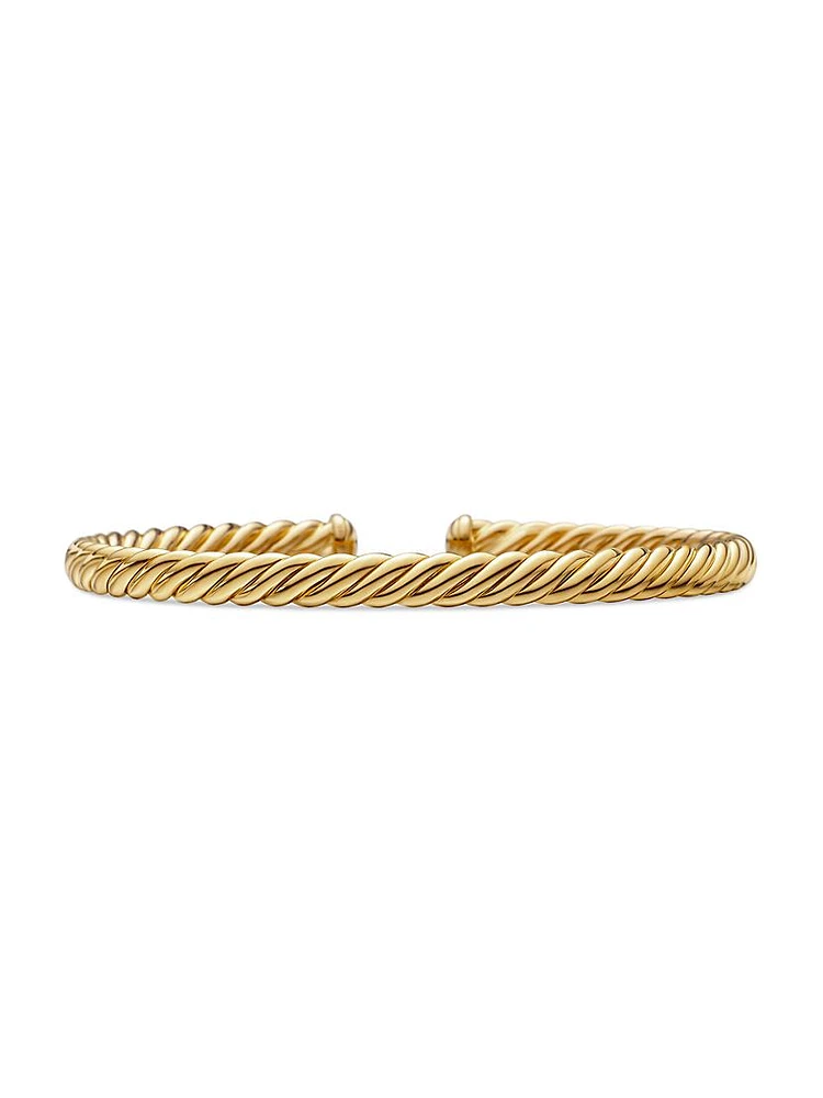 Modern Oval Cablespira Bracelet 18K Yellow Gold, 4.5mm