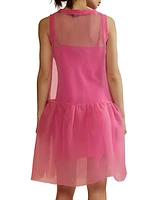 Ruffle Hem Organza Minidress