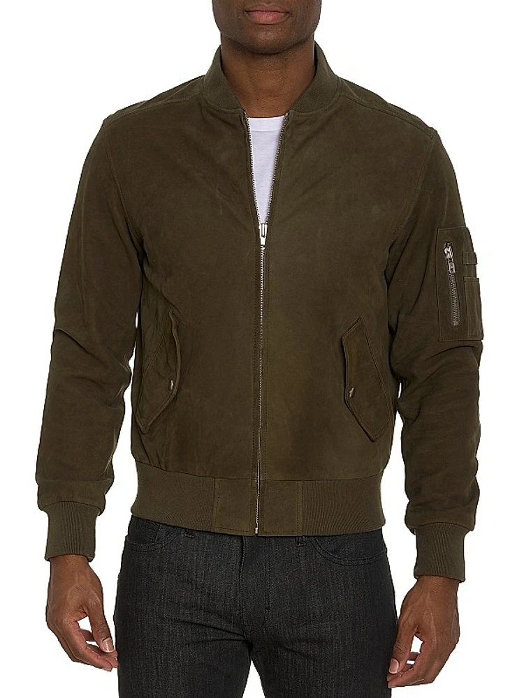 Gasper Suede Bomber Jacket