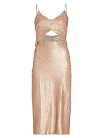 Femme Sequin Cut-Out Midi-Dress