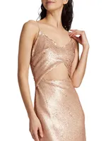 Femme Sequin Cut-Out Midi-Dress