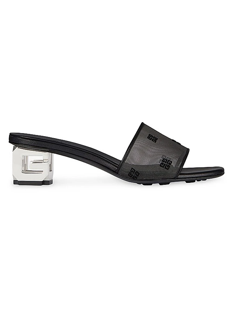 G Cube Mules in 4G Transparent Mesh