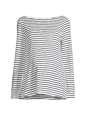 Nicolette Striped Boatneck Top