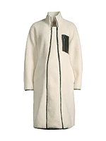Teddi Faux Leather-Trim Coat