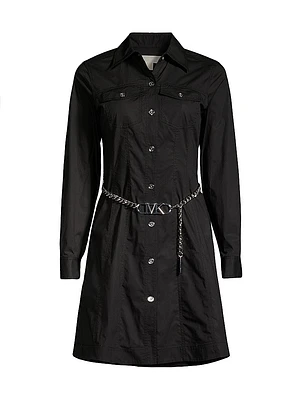 Poplin Belted Utility Minidress