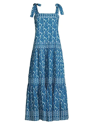 Vail Paisley Tiered Midi-Dress