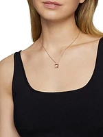 Chatelaine Pendant Necklace in 18K Rose Gold with Morganite and Diamonds, 11mm