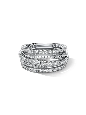 Crossover 18K White Gold & Diamond Ring