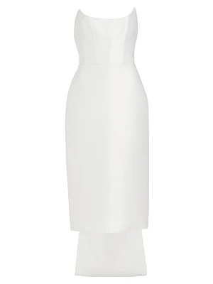 Bow-Back Mikado Satin Bridal Dress