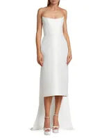 Bow-Back Mikado Satin Bridal Dress