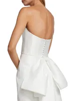 Bow-Back Mikado Satin Bridal Dress