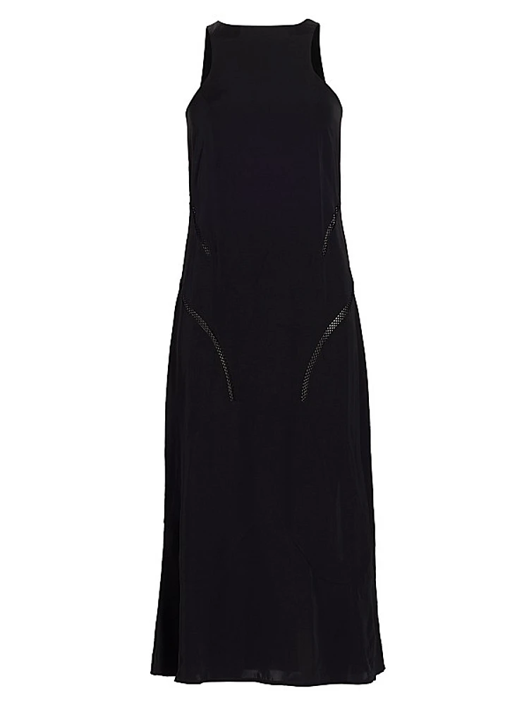 Mesh Inset Midi-Dress
