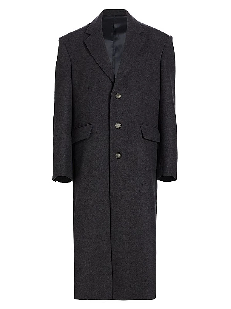 Single Breasted Wool Coat