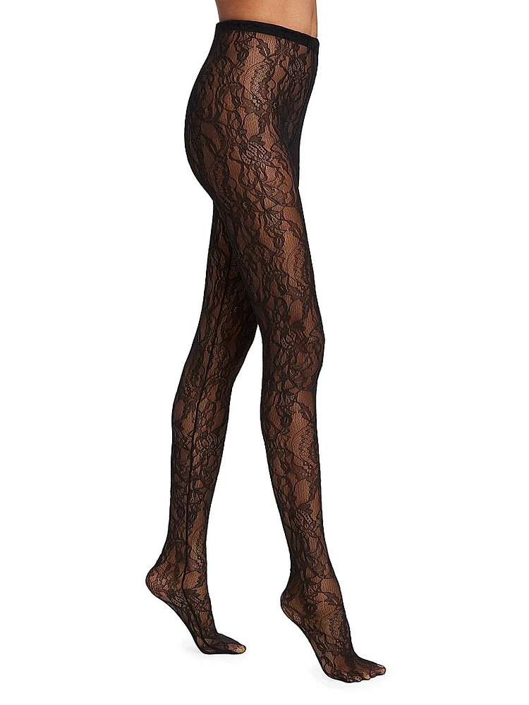 High-Waisted Lace Tights