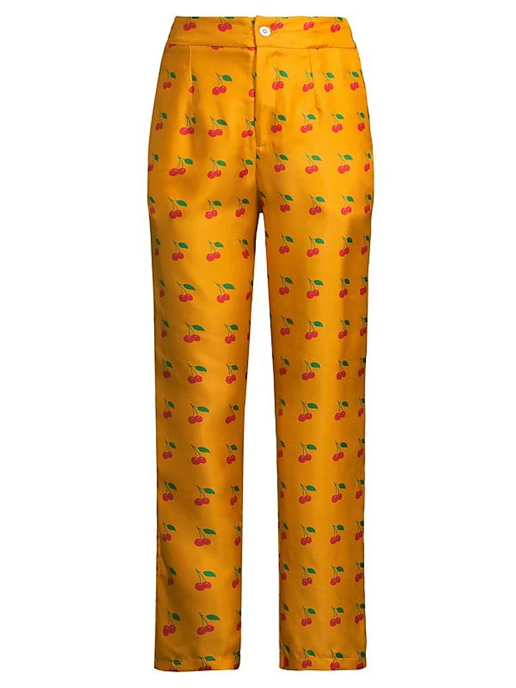 Salome Cherry-Print Trousers