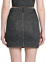 Brooch-Embellished Cotton-Blend Miniskirt