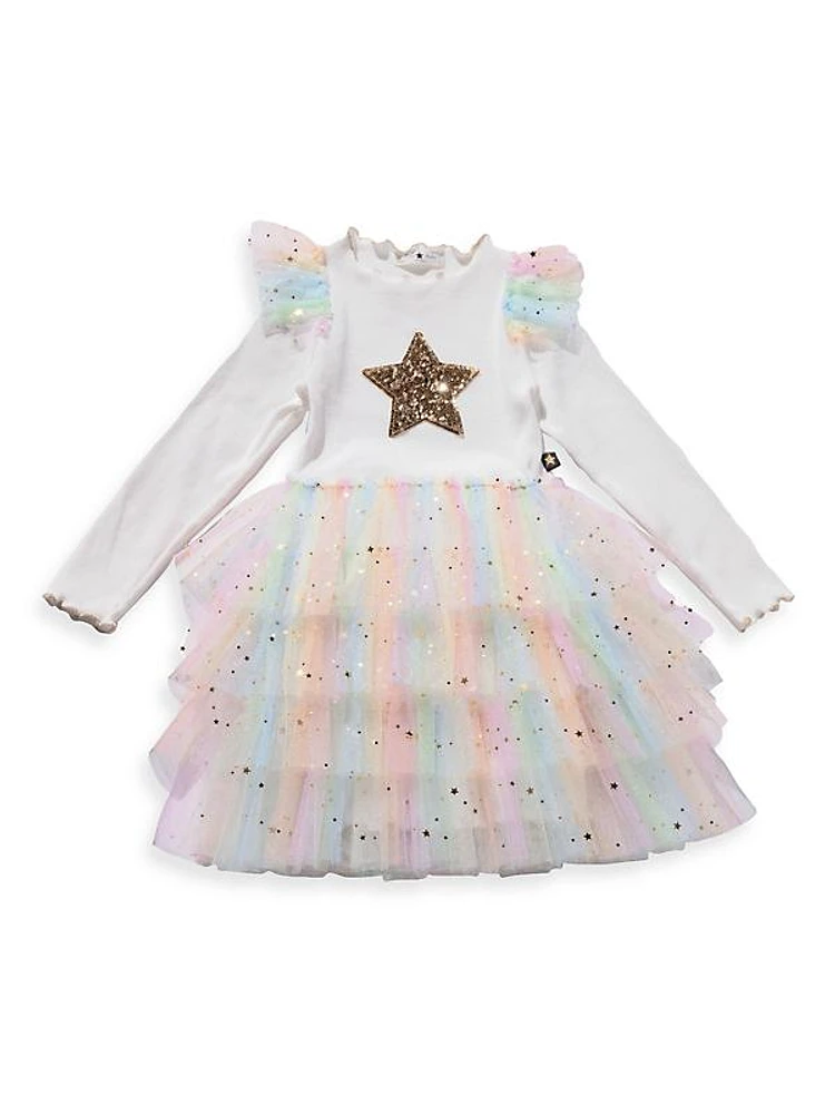 Baby Girl's, Little Girl's & Girl's Embellished Star Frill Layered Tutu Dress