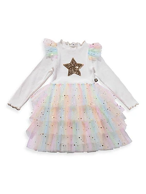 Baby Girl's, Little Girl's & Girl's Embellished Star Frill Layered Tutu Dress