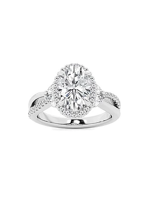 14K White Gold & 3.2 TCW Lab-Grown Diamond Engagement Ring