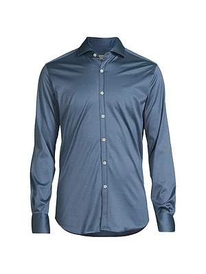 Cotton Button-Front Shirt