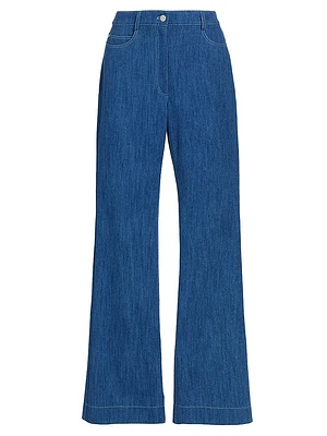 Courtney Cotton-Blend Denim Pants