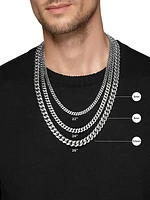 Curb Chain Necklace in Sterling Silver, 11.5mm