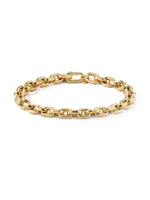 Deco Chain Link Bracelet 18K Yellow Gold, 6.5mm