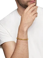 Deco Chain Link Bracelet 18K Yellow Gold, 6.5mm