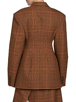 Plaid Double-Breasted Wool Jacket