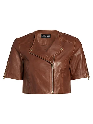 Kirsi Cropped Leather Top