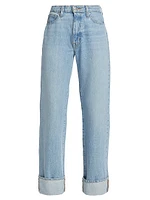 Farrah High-Rise Cuffed Straight Jeans
