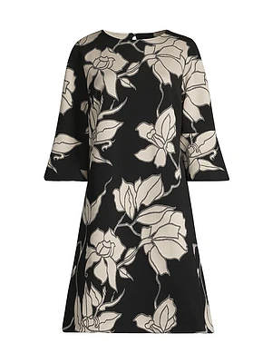 Autumn Accents Bella Floral Jacquard Midi-Dress