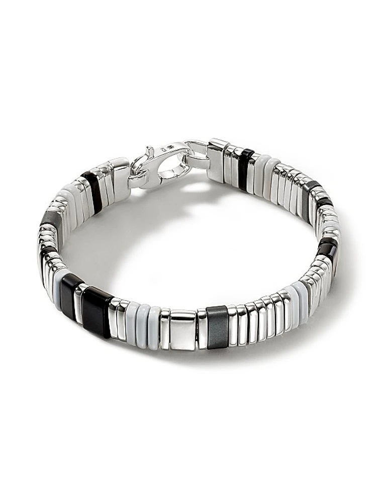 Classic Chain Sterling Silver & Mixed-Media Beaded Bracelet