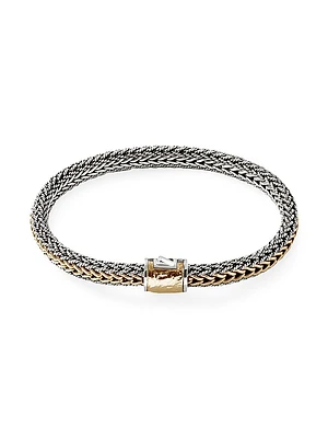 Classic Chain Sterling Silver & 18K Yellow Gold Reversible Bracelet