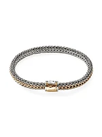 Classic Chain Sterling Silver & 18K Yellow Gold Reversible Bracelet