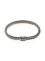 Classic Chain Sterling Silver & 18K Yellow Gold Reversible Bracelet