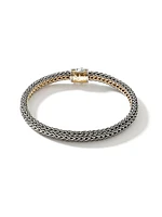 Classic Chain Sterling Silver & 18K Yellow Gold Reversible Bracelet