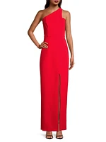 Crepe One-Shoulder Gown