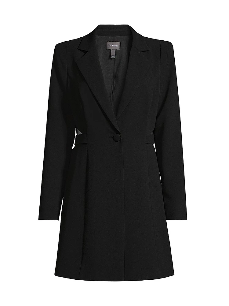 Crepe Single-Button Blazer Dress