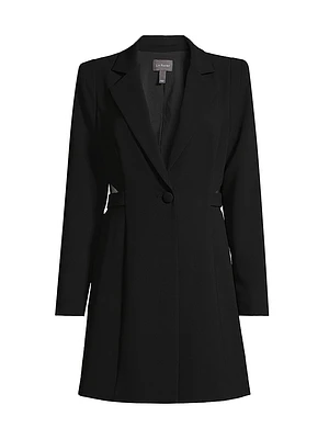 Crepe Single-Button Blazer Dress
