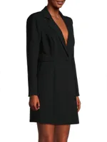 Crepe Single-Button Blazer Dress