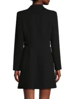 Crepe Single-Button Blazer Dress